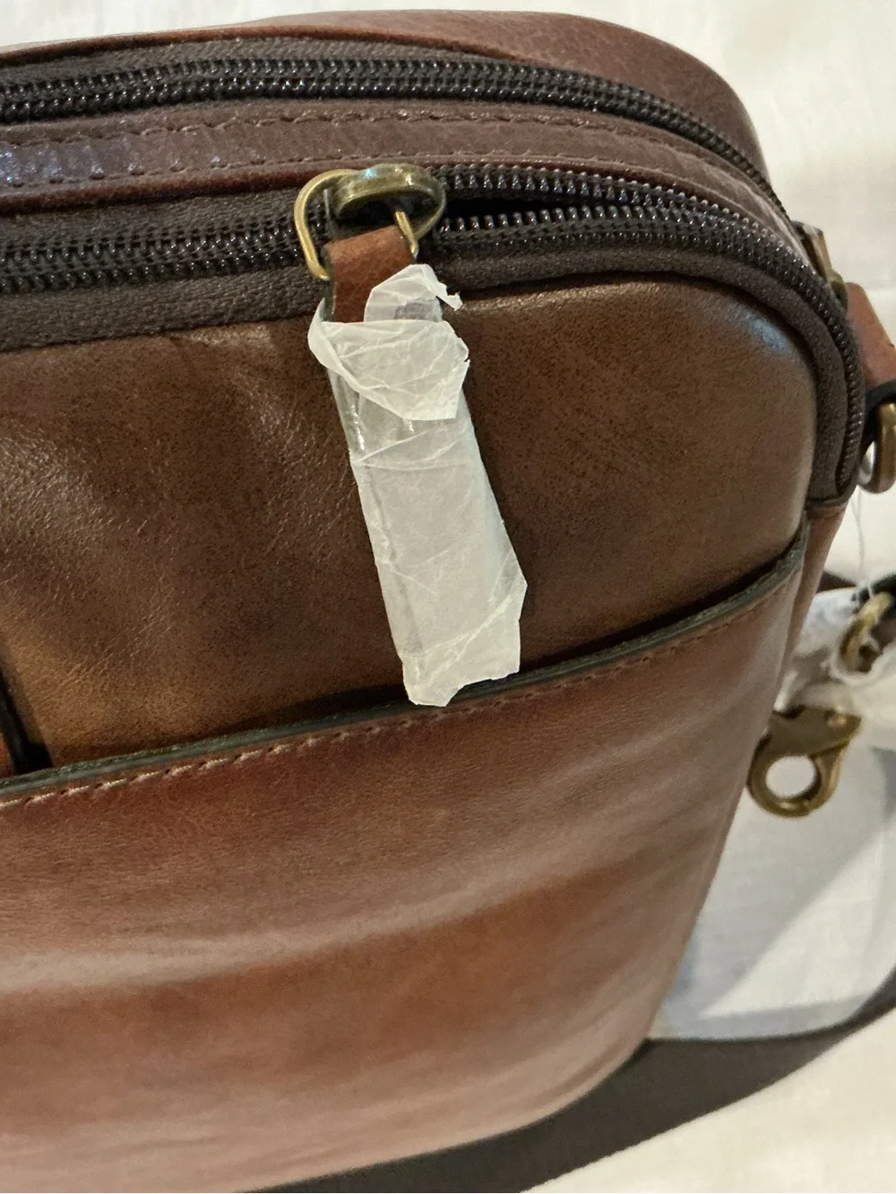 Fossil Miles Unisex Brown Leather Workbag Briefcase NEW